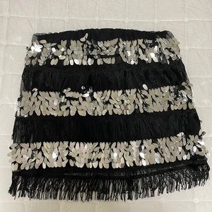 Sequin Fringe Skirt